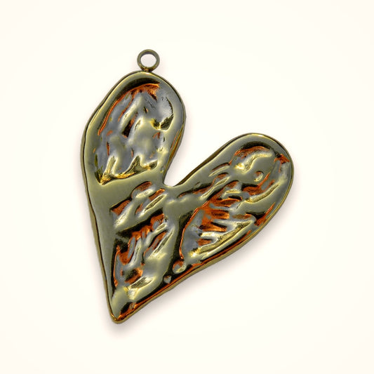 Hammered Heart Charm (large)