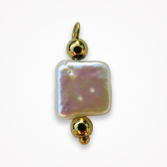 Freshwater square Pearl Charm